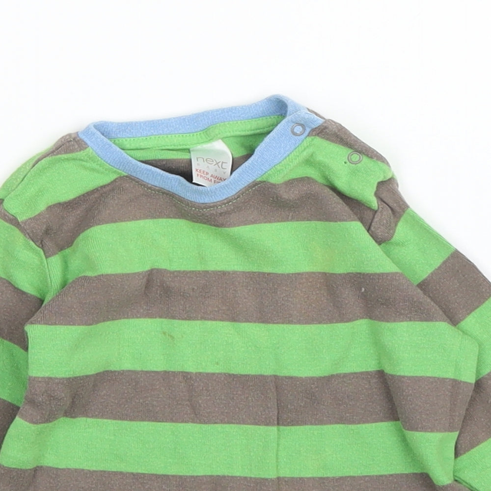 NEXT Baby Green Striped  Basic T-Shirt Size 3-6 Months