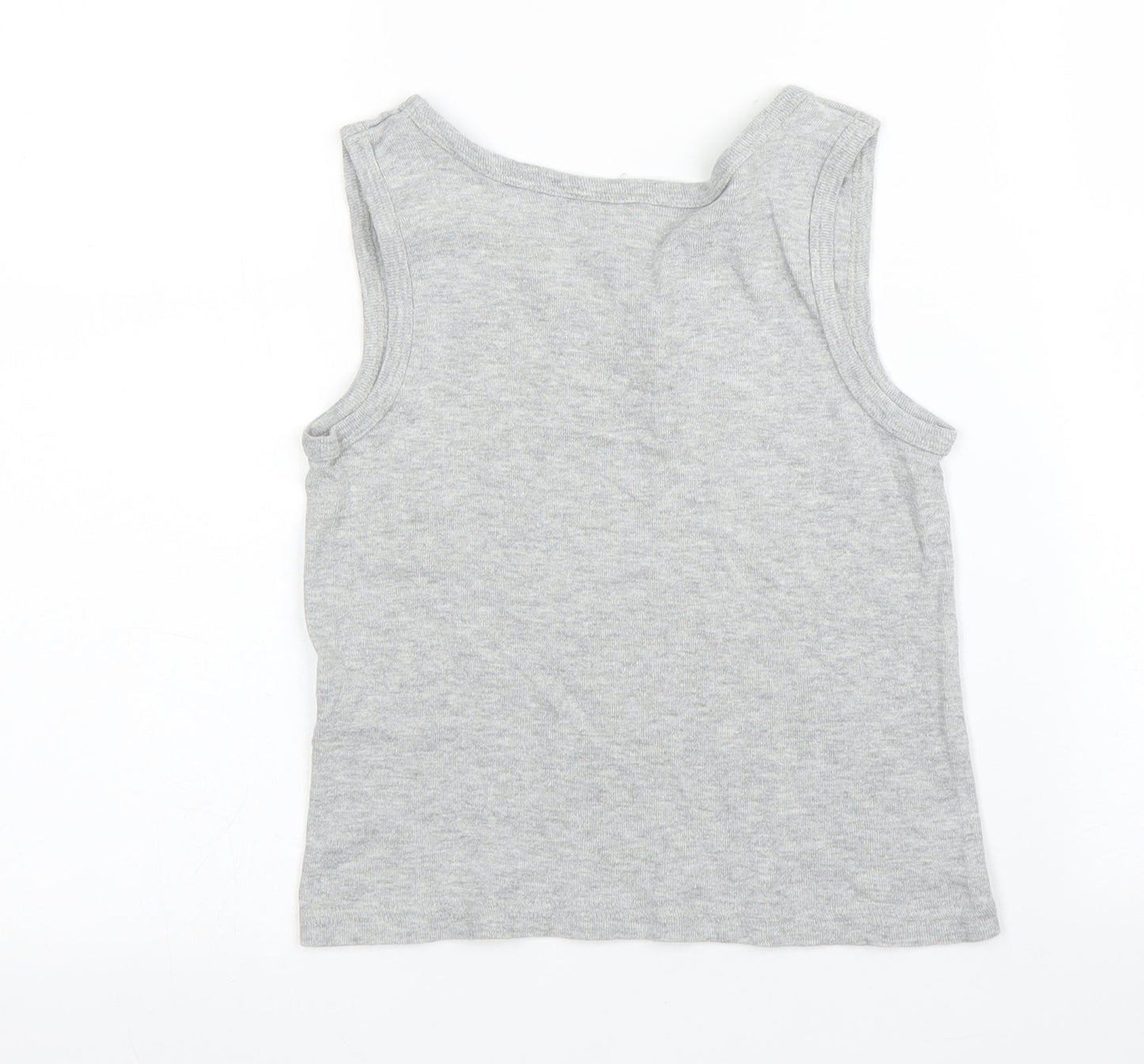 Preworn Boys Grey   Basic Tank Size 6-7 Years