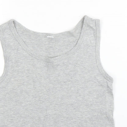 Preworn Boys Grey   Basic Tank Size 6-7 Years
