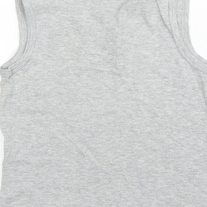 Preworn Boys Grey   Basic Tank Size 6-7 Years