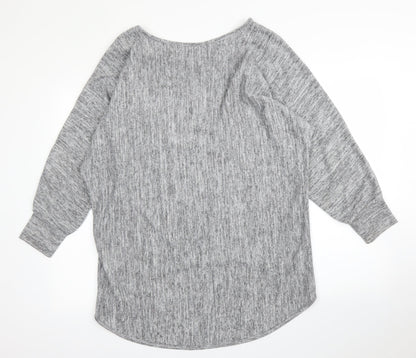 Womens UK Size M Apricot Grey Pullover Jumper