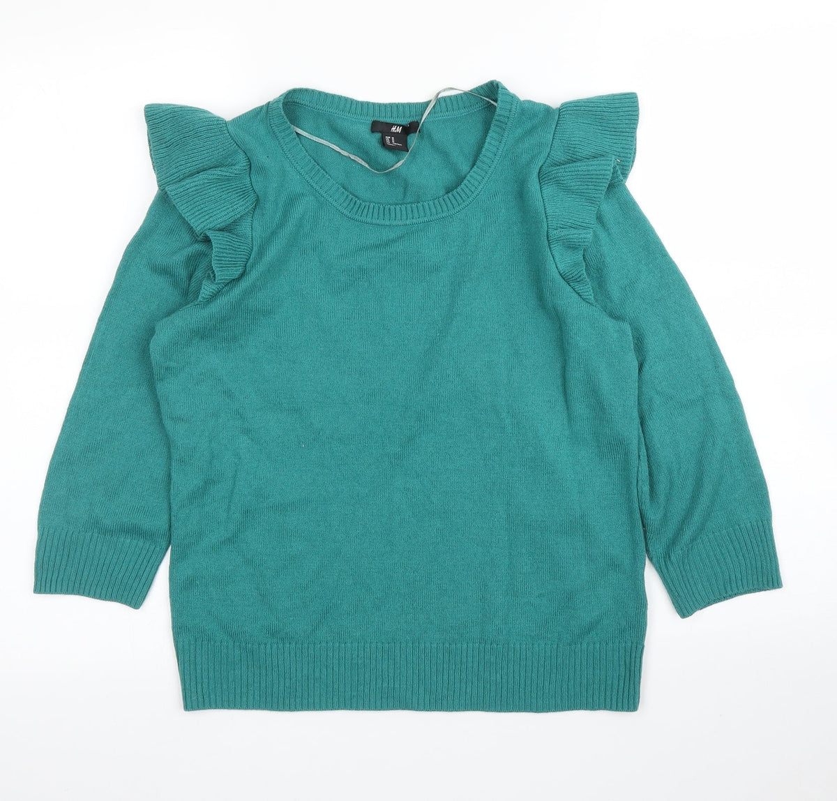 Womens UK Size M H&M Green Pullover Jumper