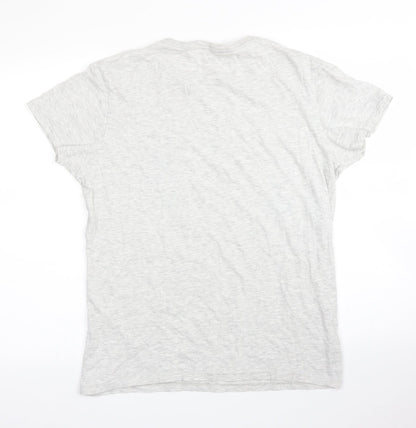 Womens UK Size M Blue Inc Grey Basic T-Shirt
