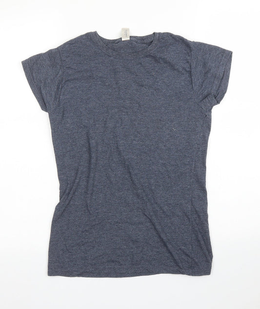 Womens UK Size S Gildan Grey Basic T-Shirt