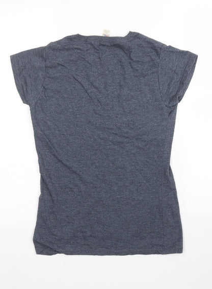 Womens UK Size S Gildan Grey Basic T-Shirt
