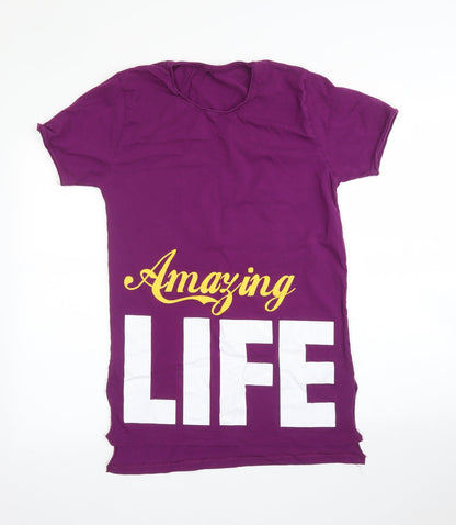 Womens UK Size M Preworn Purple Tunic T-Shirt