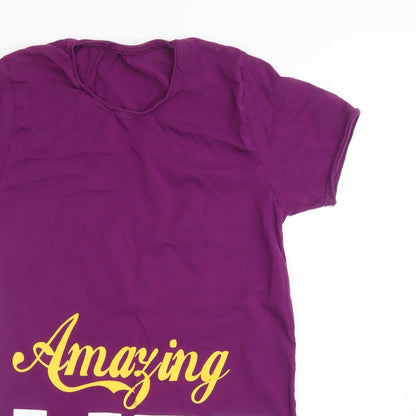 Womens UK Size M Preworn Purple Tunic T-Shirt