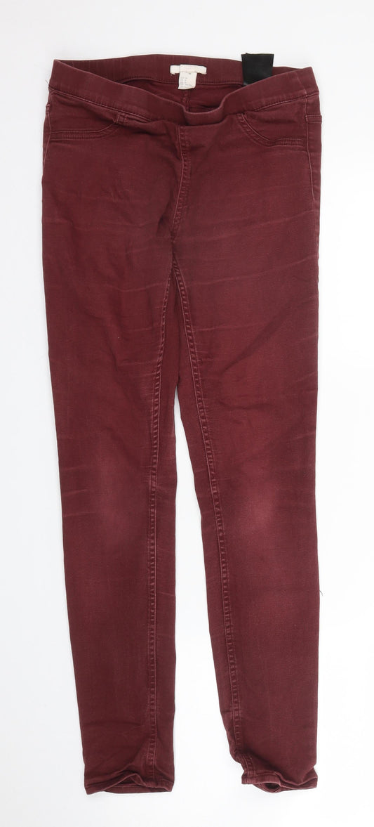 Womens UK Size 10 H&M Regular Fit Skinny Purple Jeans