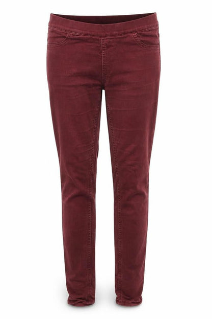 Front view of H&M women’s purple denim skinny jeans, size UK 10, 27-inch leg