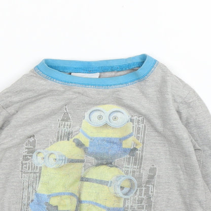 Minions Boys Grey Solid   Pyjama Set Size 3 Years