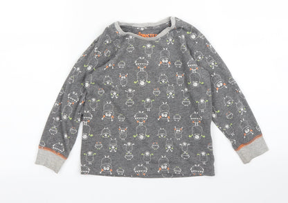 Additional front view of Matalan boys’ grey solid pyjama top, size 2-3, years