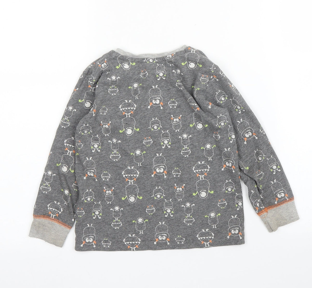 Back view of Matalan boys’ grey solid pyjama top, size 2-3, years