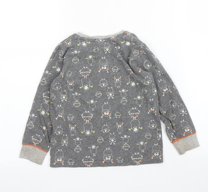 Back view of Matalan boys’ grey solid pyjama top, size 2-3, years