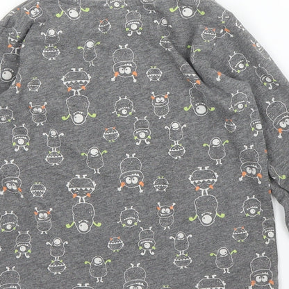 Brand and care label for Matalan boys’ grey solid pyjama top, size 2-3, years
