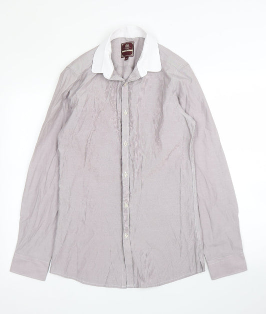 Mens UK Size 14.5 NEXT Purple  Button-Up Long Sleeve Casual Shirt