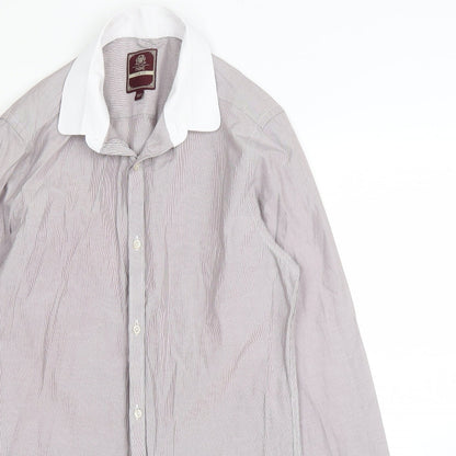 Mens UK Size 14.5 NEXT Purple  Button-Up Long Sleeve Casual Shirt