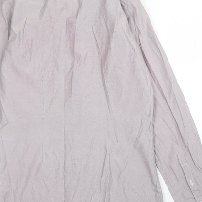 Mens UK Size 14.5 NEXT Purple  Button-Up Long Sleeve Casual Shirt