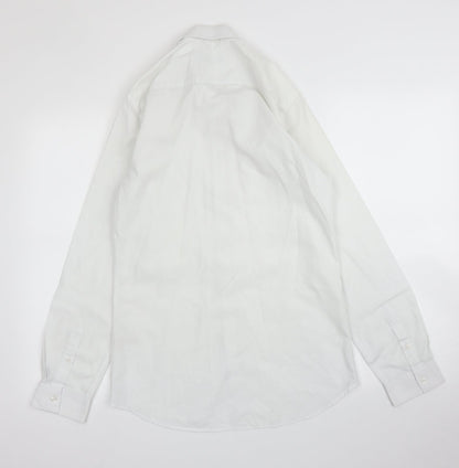 Mens UK Size S Topman White  Button-Up Long Sleeve Casual Shirt