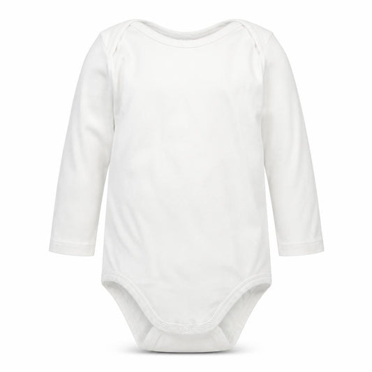 Front view of H&M Baby White Babygrow One-Piece, size 12, Months