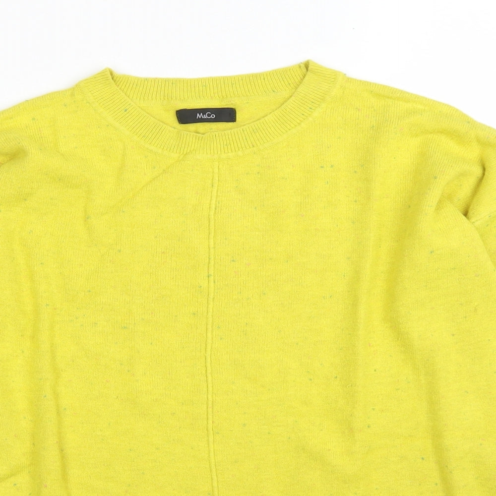Womens UK Size M M&Co Yellow Pullover Jumper