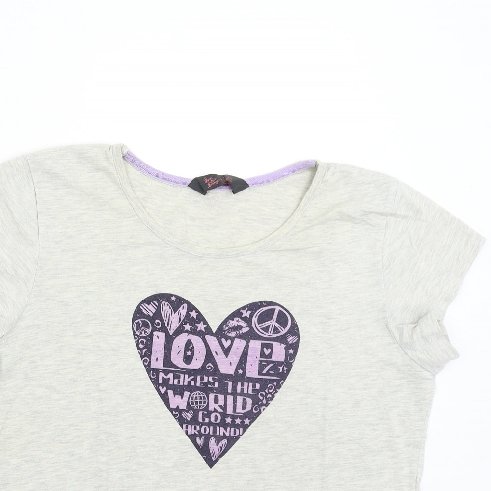 Primark Womens Grey Solid  Top Pyjama Top Size 10