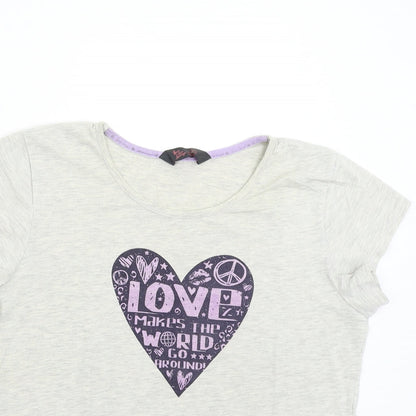 Primark Womens Grey Solid  Top Pyjama Top Size 10