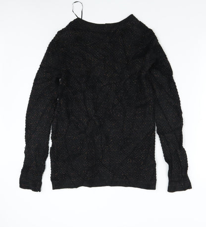 F&F Womens Black  Knit Cardigan Jumper Size 10