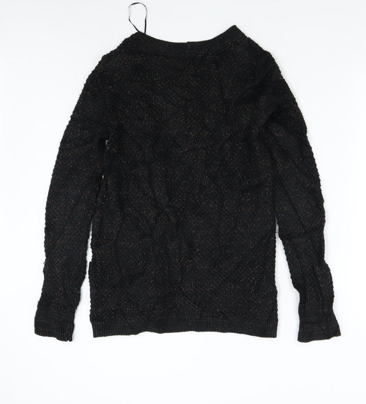 F&F Womens Black  Knit Cardigan Jumper Size 10