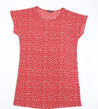 SheIn Womens Red Floral  Slip Dress  Size 8