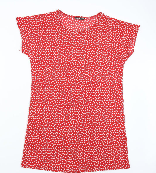 SheIn Womens Red Floral  Slip Dress  Size 8