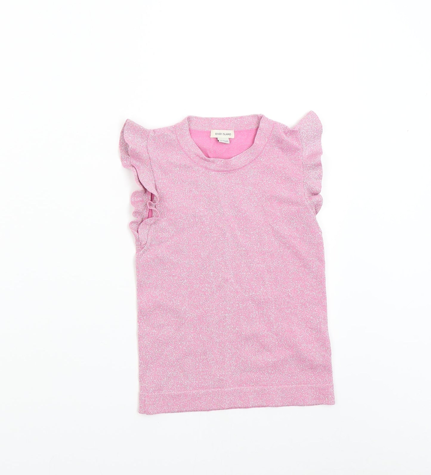 River Island Girls Pink  Knit Pullover Jumper Size 9-10 Years