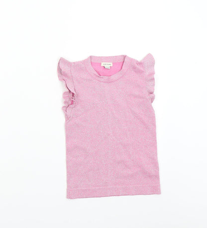 River Island Girls Pink  Knit Pullover Jumper Size 9-10 Years