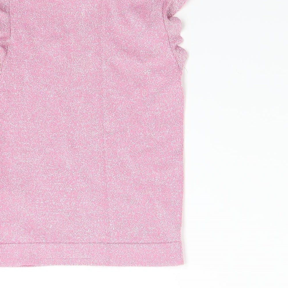 River Island Girls Pink  Knit Pullover Jumper Size 9-10 Years