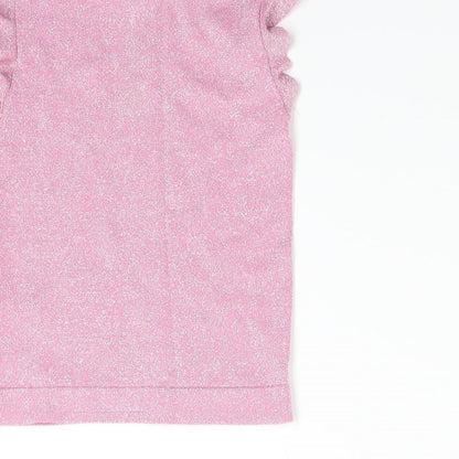 River Island Girls Pink  Knit Pullover Jumper Size 9-10 Years