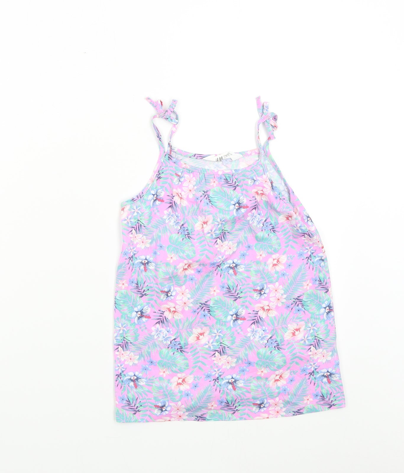 H&M Girls Multicoloured Floral  Basic T-Shirt Size 6-7 Years
