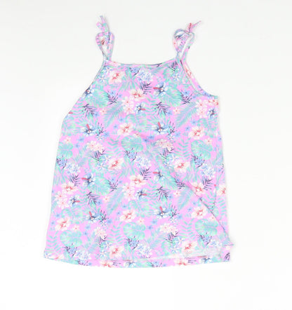 H&M Girls Multicoloured Floral  Basic T-Shirt Size 6-7 Years