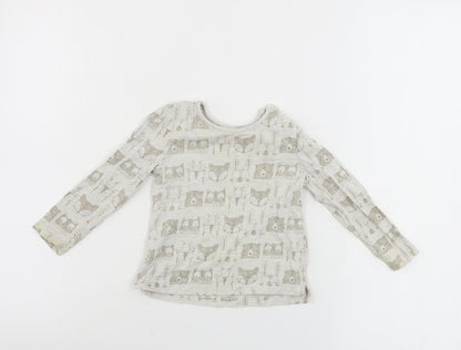 TU Girls Grey Animal Print  Basic T-Shirt Size 9-12 Months