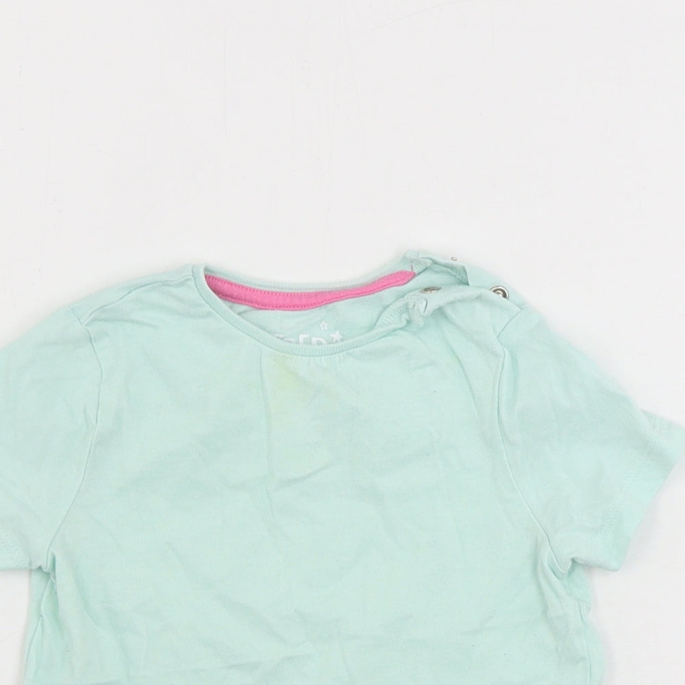 F&F  Girls Green   Basic T-Shirt Size 9-12 Months