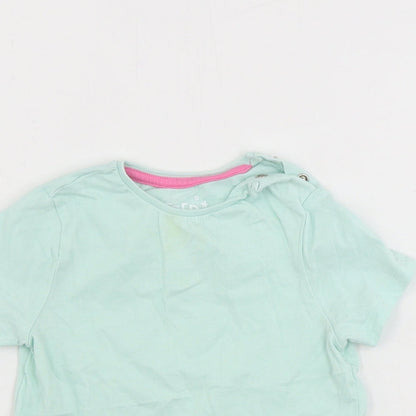 F&F  Girls Green   Basic T-Shirt Size 9-12 Months