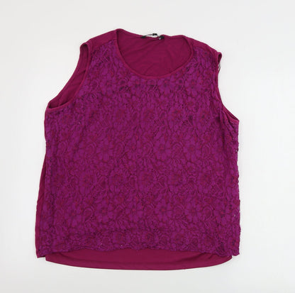 Womens UK Size 18 Debenhams Purple Basic Tank