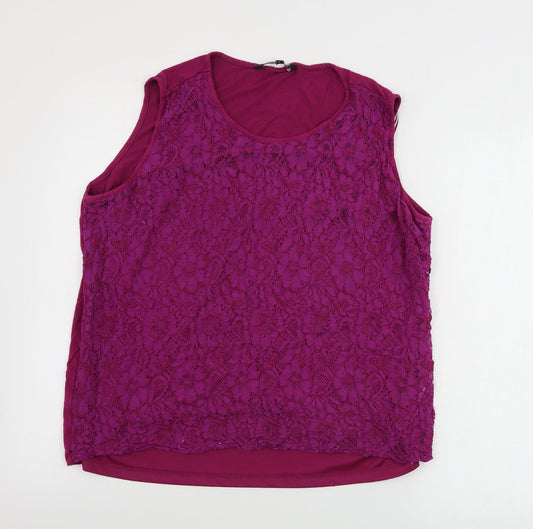 Womens UK Size 18 Debenhams Purple Basic Tank