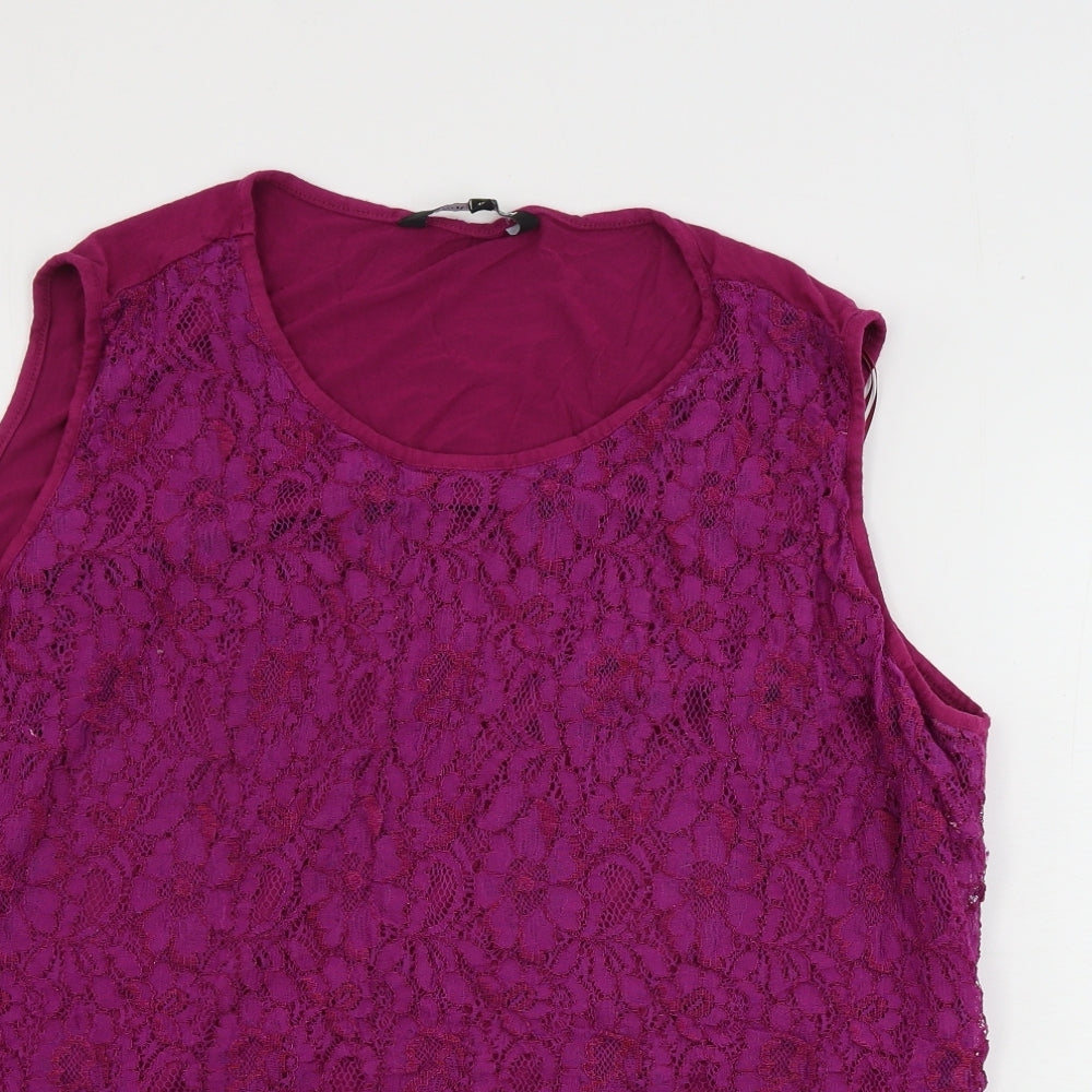 Womens UK Size 18 Debenhams Purple Basic Tank
