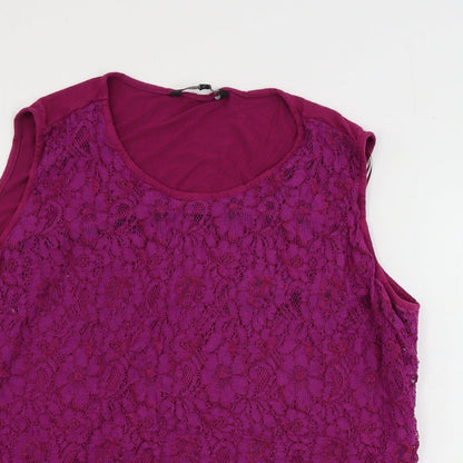 Womens UK Size 18 Debenhams Purple Basic Tank