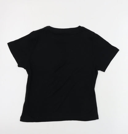 Womens UK Size 12 Atmosphere Black Basic T-Shirt