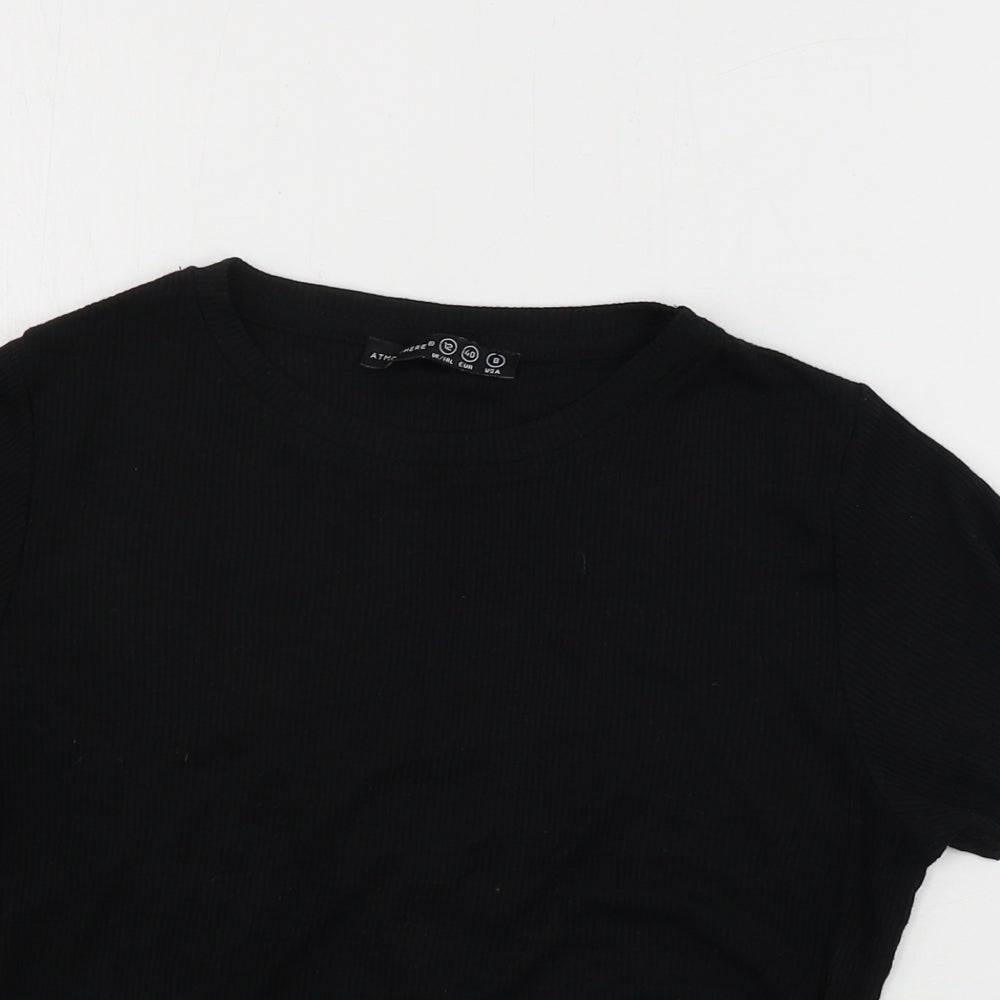 Womens UK Size 12 Atmosphere Black Basic T-Shirt