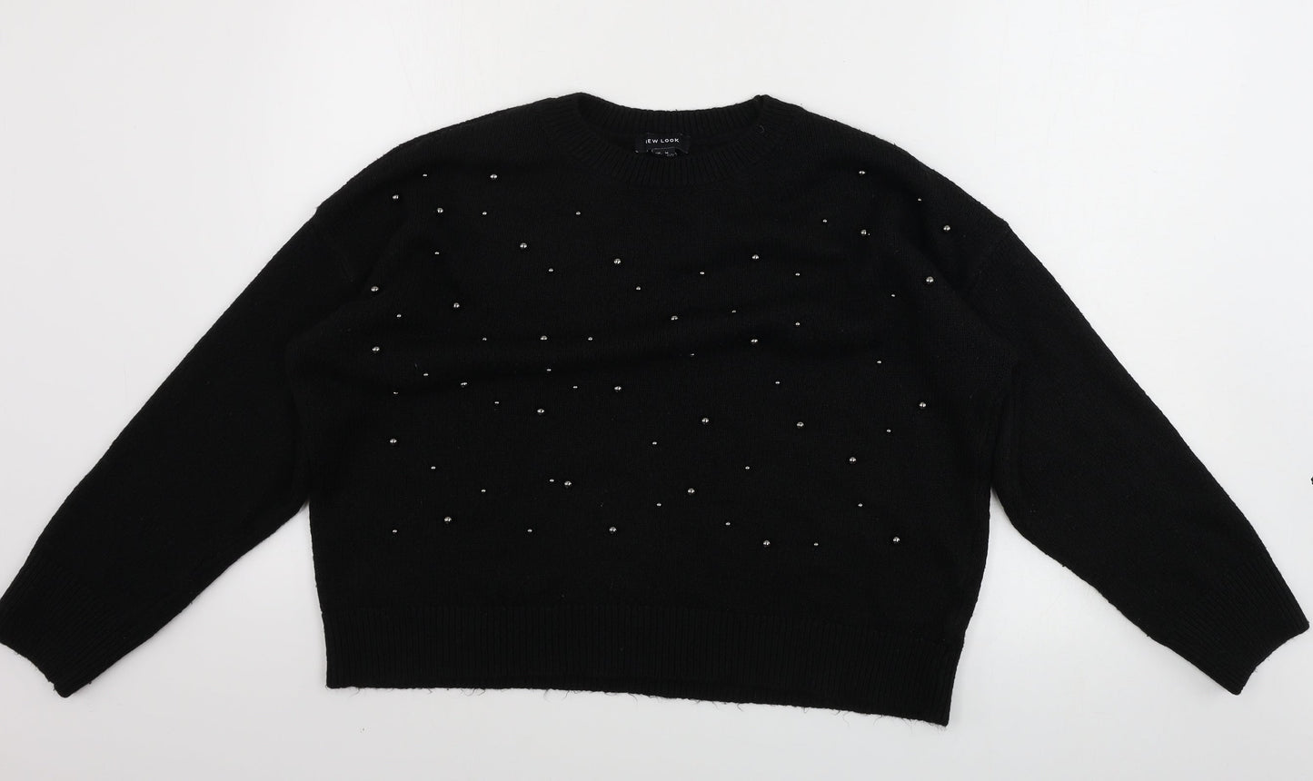 Womens UK Size M New Look Black Pullover Jumper