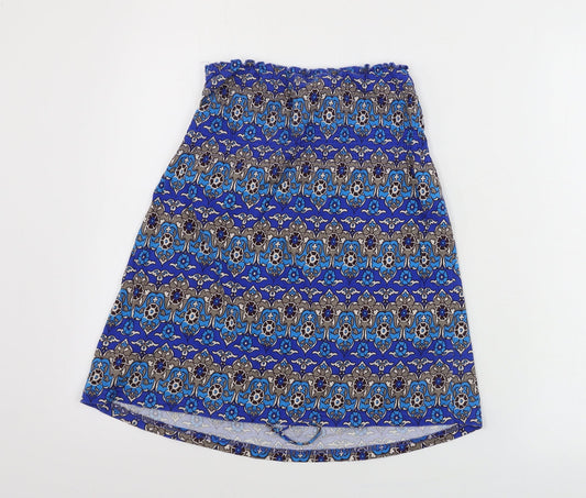 EVIE       Womens Blue Geometric  Basic Blouse Size 10