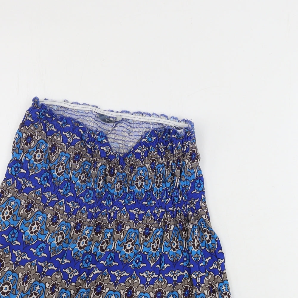 EVIE       Womens Blue Geometric  Basic Blouse Size 10