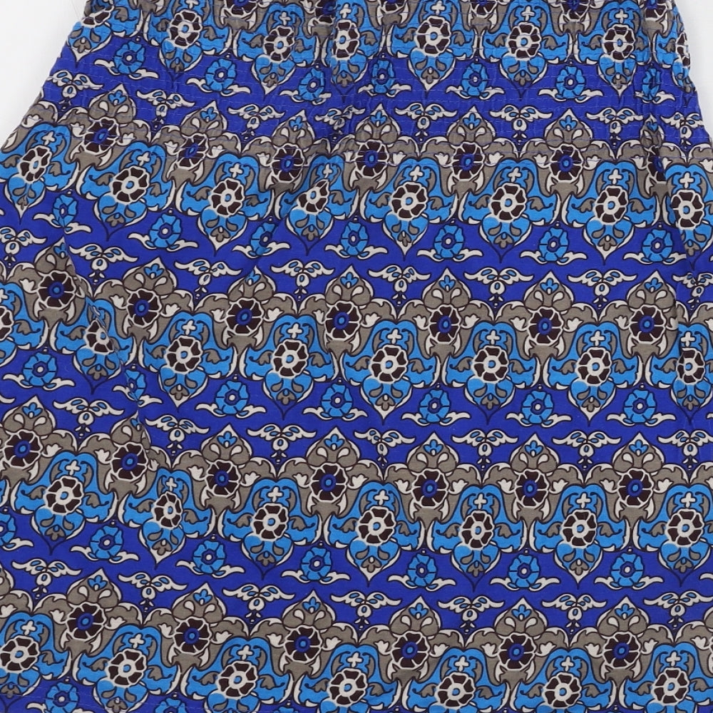 EVIE       Womens Blue Geometric  Basic Blouse Size 10