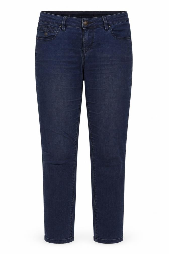 Front view of Yes Yes women’s blue skinny jeans, size UK 10, 25-inch leg